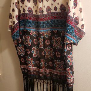 Rue21 sheer pullover with tassles 1x